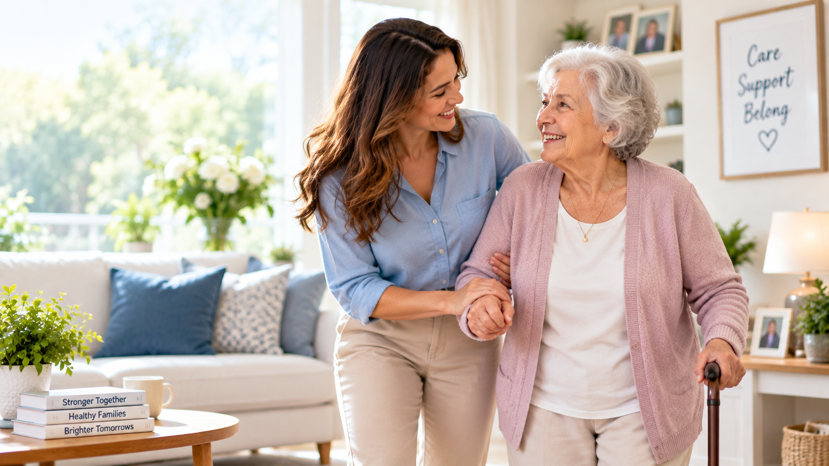Family member caring for a loved one at home
